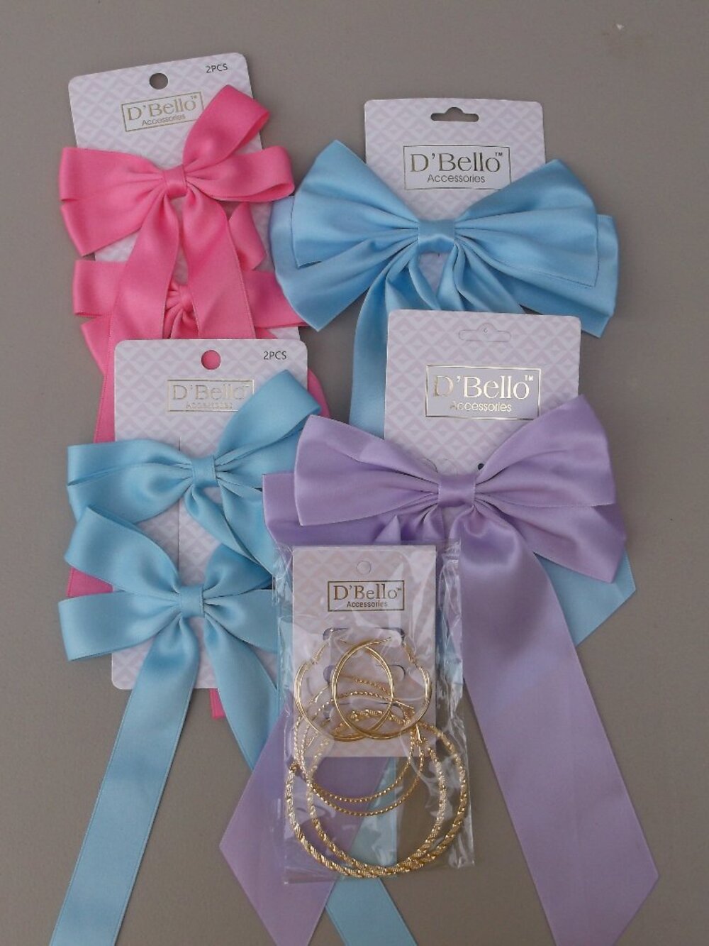 D’Bello Satin Bow & Gold Hoop Gift Set • NWT Bundle